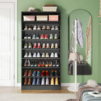 Meuble à chaussures haut à 9 niveaux avec étagère ouverte pour entrée