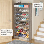 Meuble à chaussures haut à 9 niveaux avec étagère ouverte pour entrée