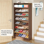 Meuble à chaussures haut à 9 niveaux avec étagère ouverte pour entrée