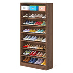 Meuble à chaussures haut à 9 niveaux avec étagère ouverte pour entrée