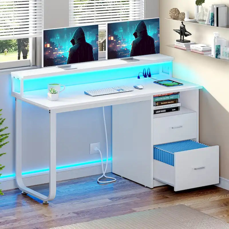 Bureau informatique avec support d'écran