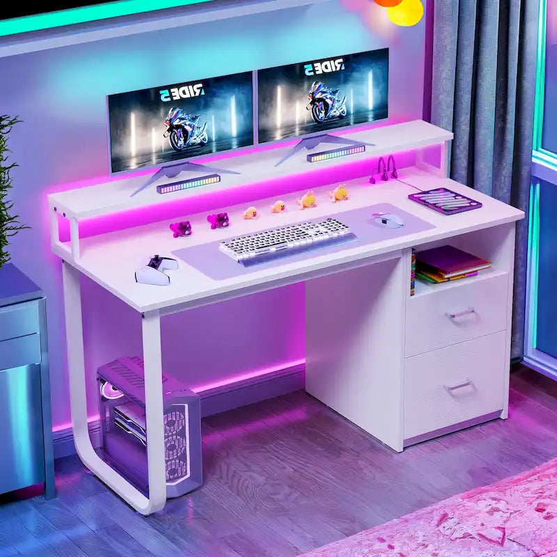 Bureau informatique avec support d'écran