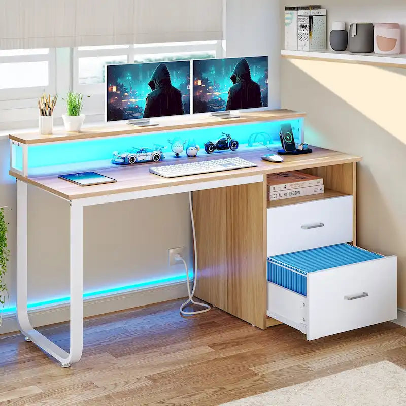 Bureau informatique avec support d'écran
