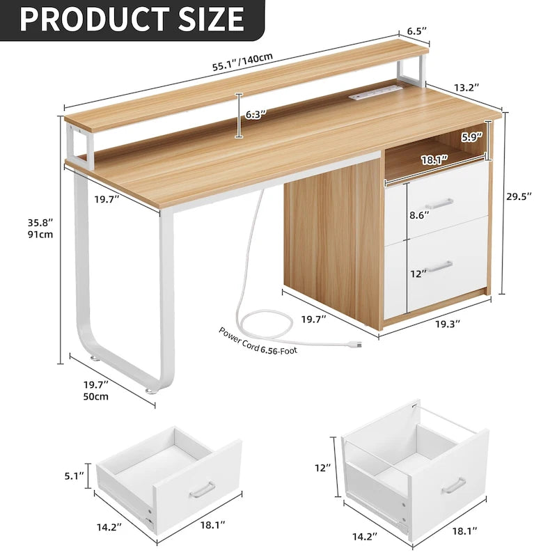 Bureau informatique avec support d'écran