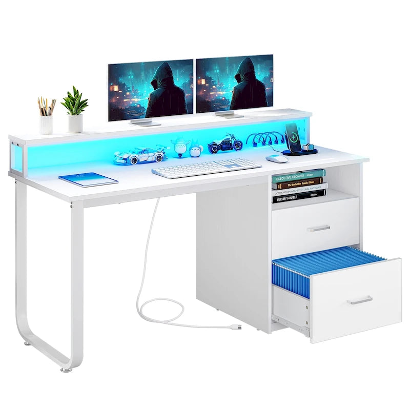 Bureau informatique avec support d'écran