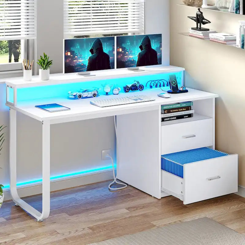 Bureau informatique avec support d'écran