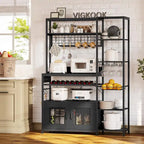 Bar à café Bakers Rack de 47,2 pouces avec prise de courant et armoire