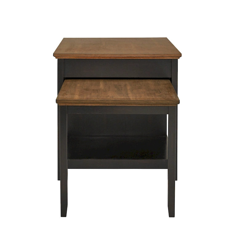 Îlot de cuisine extensible, finition antique bicolore, avec 3 tiroirs