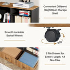 Bureau informatique d'angle de direction et caisson de rangement mobile 63 pouces