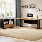 Bureau informatique d'angle de direction et caisson de rangement mobile 63 pouces