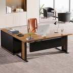 Bureau informatique d'angle de direction et caisson de rangement mobile 63 pouces