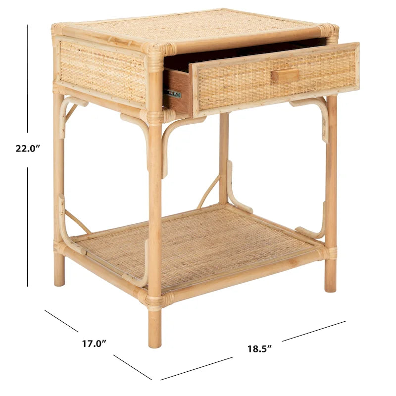 Table de chevet à 1 tiroir et 1 étagère