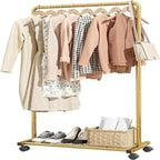 Portant à vêtements avec étagère grillagée de rangement