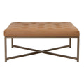 Grand pouf de cocktail en métal Cambre et cuir capitonné