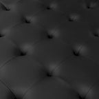 Grand pouf de cocktail en métal Cambre et cuir capitonné