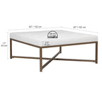 Grand pouf de cocktail en métal Cambre et cuir capitonné