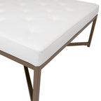 Grand pouf de cocktail en métal Cambre et cuir capitonné