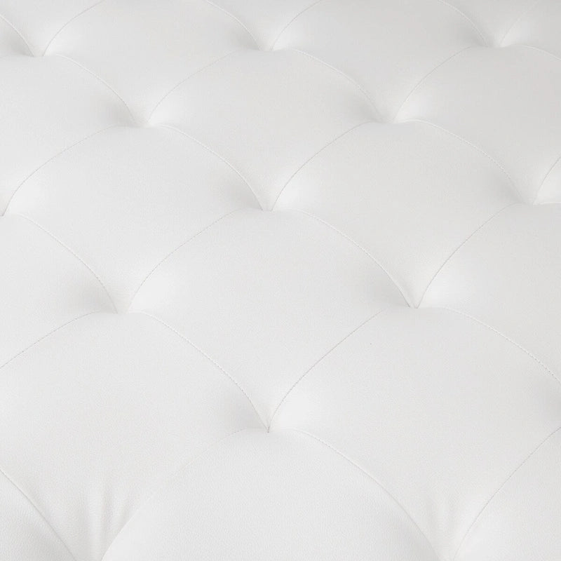 Grand pouf de cocktail en métal Cambre et cuir capitonné