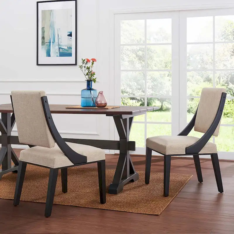 Chaises de salle à manger rembourrées en tissu