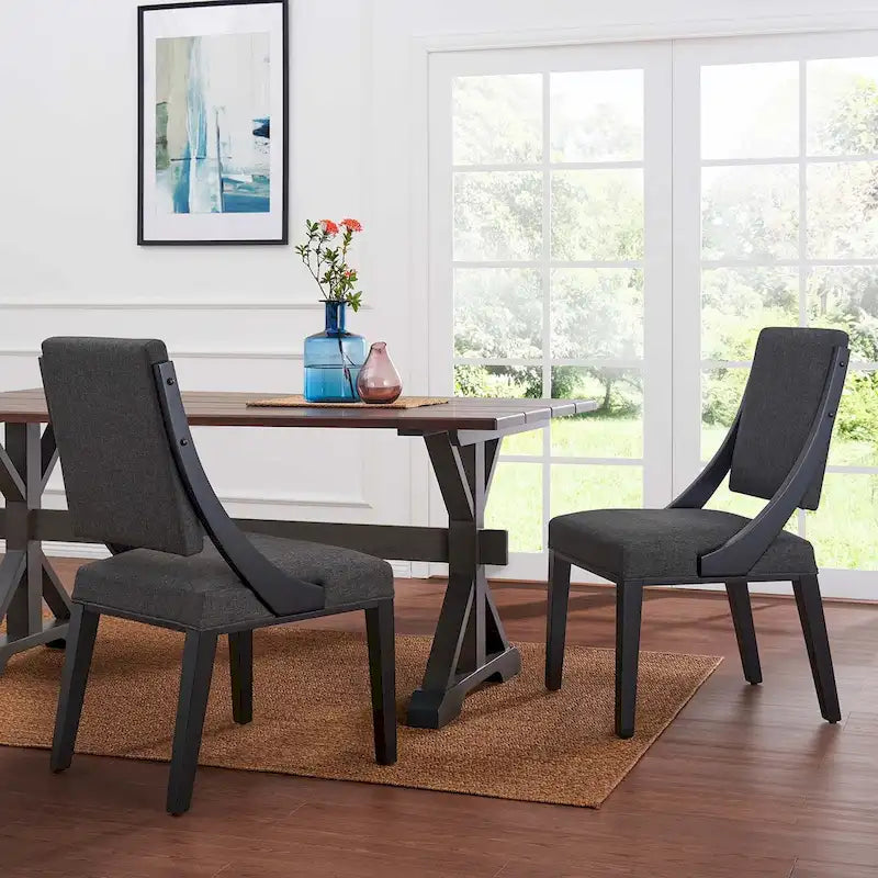 Chaises de salle à manger rembourrées en tissu