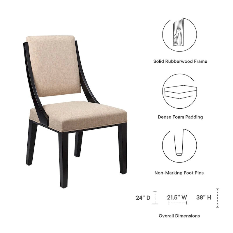 Chaises de salle à manger rembourrées en tissu