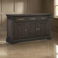 Ruth 60 Inch Sideboard Server Buffet, 3 Drawer 3 Cabinet, Rustic Brown Wood
