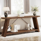 Table Console/Canapé en Bois Rustique de 70,9 Pouces de Long avec Étagère de Rangement