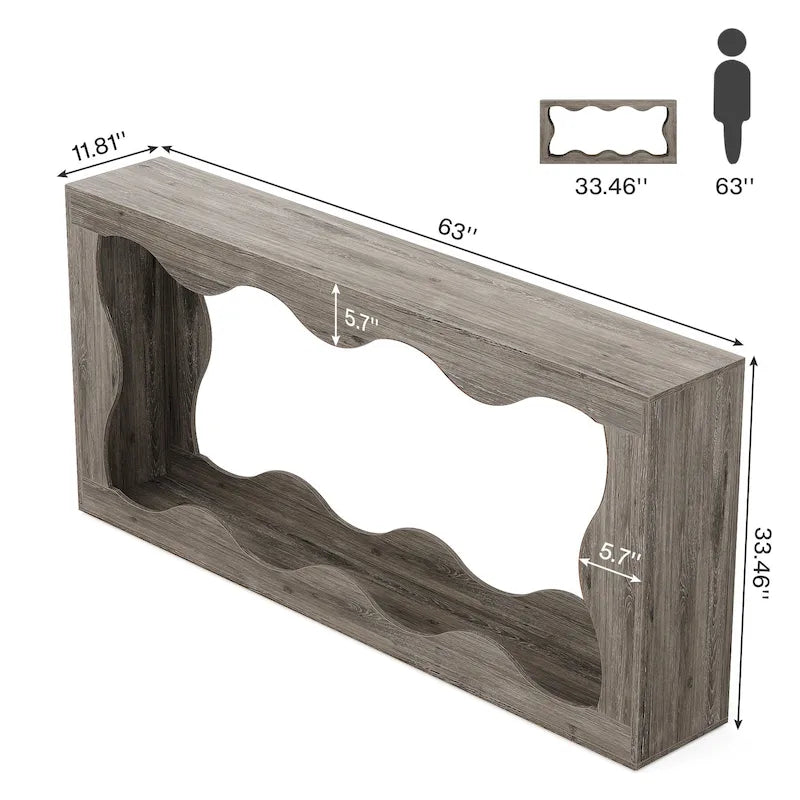 Console en bois à 2 niveaux pour entrée et salon