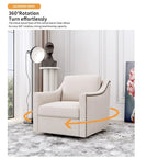 Fauteuil pivotant à 360 degrés en coton et lin Tissu agréable pour la peau Conception ergonomique