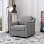 Fauteuil pivotant à 360 degrés en coton et lin Tissu agréable pour la peau Conception ergonomique