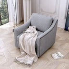 Fauteuil pivotant à 360 degrés en coton et lin Tissu agréable pour la peau Conception ergonomique