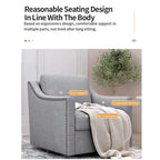 Fauteuil pivotant à 360 degrés en coton et lin Tissu agréable pour la peau Conception ergonomique