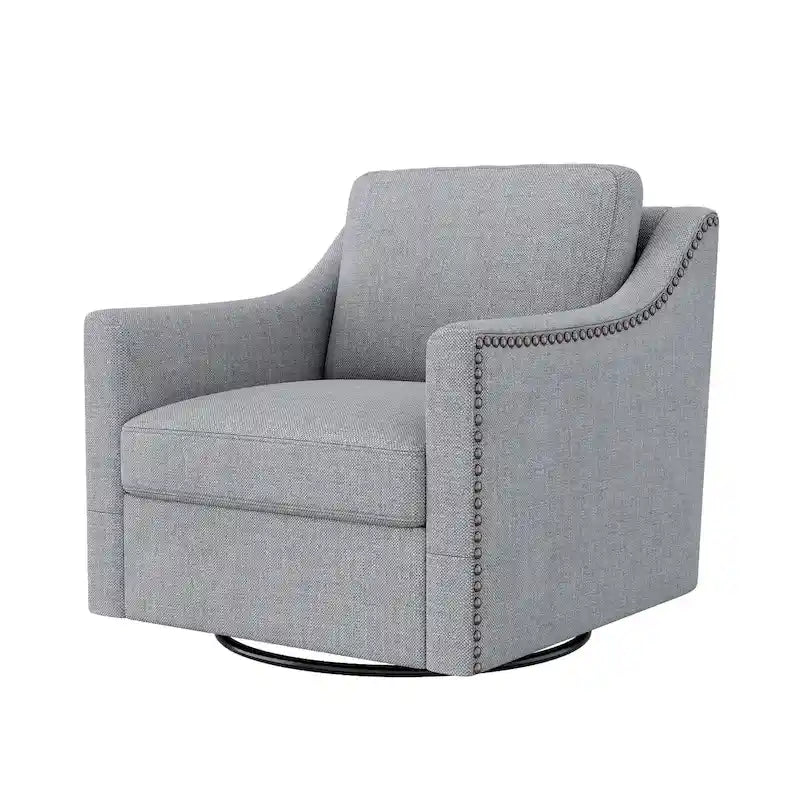 Fauteuil pivotant à 360 degrés en coton et lin Tissu agréable pour la peau Conception ergonomique