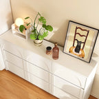 Commode de rangement blanche à 6 tiroirs pour chambre, salle à manger et cuisine