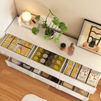Commode de rangement blanche à 6 tiroirs pour chambre, salle à manger et cuisine