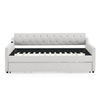 Lit de repos rembourré simple avec lit gigogne relevable simple et ports de recharge USB
